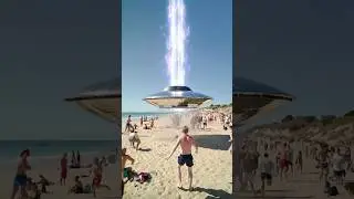 Mass Panic as UFO Touches Down on Popular Beach! #UFO #UFOs #UAP #uaps #ovni