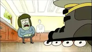 Muscle Man and HFG are scared of Rigby