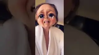 Sad eating rice rollers