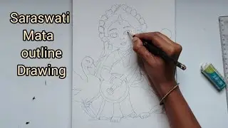  How To Draw Maa Saraswati / saraswati mata drawing easy / saraswati mata drawing step by step 