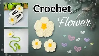Crochet Flower Tutorial | Easy & Quick DIY | Flowers🌼 | Hairclip | Bookmark 🔖 