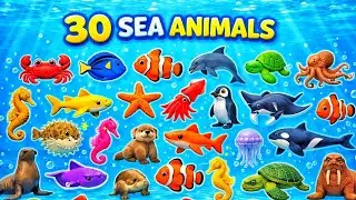 Дети учатся | Морские животные для детей | Уникальные названия морских животных, игрушечные и нас...