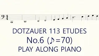 Dotzauer Cello Etude No.6 ♪=70 Slow Exercises Play Along Piano