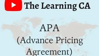 What is Advance Pricing Agreement or APAs in transfer pricing? @TheLearningCA