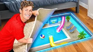 I Build a SECRET Pool in My  Room! Ben Azelart New video