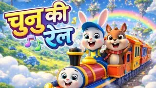 चुनु की रेल छुक-छुक 🚂 | Funny Train Song for Kids | Hindi Rhymes