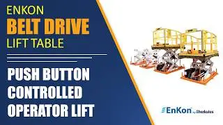 v1570 03 enkon pit mounted operator push button controlled multi level belt drive scissor lift table