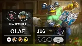 Olaf Jungle vs Elise - KR Grandmaster Patch 9.11