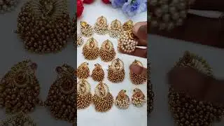 Traditional Pearl and Gold Bead Bunch Earroings Available at shop.southindiajewels.com