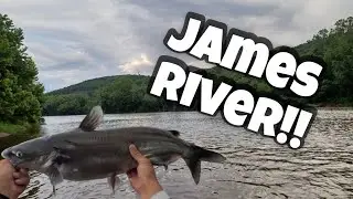 James River Kayak/Wade Fishing For Smallmouth Bass and Huge Catfish!!