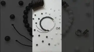 Black and White Drawstring Bracelet Design #diyjewelry #diy #bracelet #howto