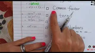 Grade 9 Mathematics Factorisation Mixed Common Factor and Difference in two squares