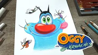 Drawing Oggy and the Cockroaches / Рисунок Огги и Кукарачи (Тараканы).