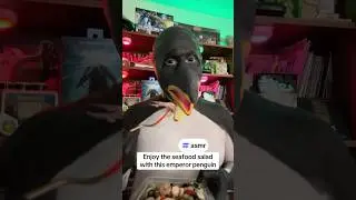 Enjoy the seafood with this emperor penguin #asmr #mukbang #penguin #makeup #northfurfx