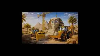 Bulldozer & JCB Fix the Sphinx&rsquo;s Nose 😂 | Desi Accents 3D Pixar-Style Short #shortsfeed #shorts