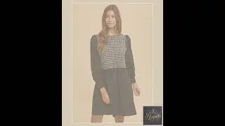 Annie Wear Tie Back Plaid Round Neck Mini Dress