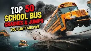 BeamNG Drive Bus Crash Compilation &ndash; Top 50 School Bus Jumps & Yellow Buses