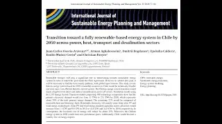 Chile Can Go 100% Renewable Energy for Lower Cost than Today's Energy System