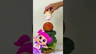🍔Funny Food Tower!🍕| Little Angel | Moonbug Kids - Fun Songs With Friends #shorts