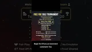 FREE FIRE CUSTOM ROOM 🔥 ✔ Fast Payment(UPI)✔ Payment Proof Publi intrested? comment YES #tournament