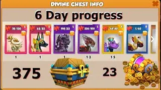 6 day progress | 78/120 Celestial Courier dragon piece and Anubis 6222 Piece | Open 375 divine chest