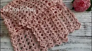 Crochet Lace Shells Scarf, EASY One Row Repeat