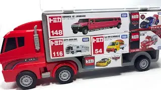 トミカ☆はたらくくるまのミニカーを開封してコンボイへ収納します☆ unbox the Tomica miniature cars and store them in the convoy
