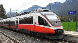 Bahnhof Altach:💶Sparda Bank-Lok/👨&zwj;🚒Feuerwehr-Lok/G&uuml;terz&uuml;ge/ Dosto-Z&uuml;ge, Railjet, Talent1/ IC119/