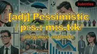 [adj] Pessimistic meaning (negative outlook) with 5 examples