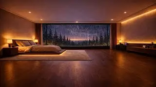 Silent Night with Heavy Rain in a Pine Forest - Nature Ambience for Total Relaxation
