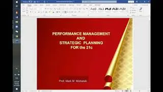 Performance Management and Strategic Planning for the 21 century