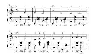 Das A Moll Lied &ndash; Theo's Akkordeon und Klavier Schule