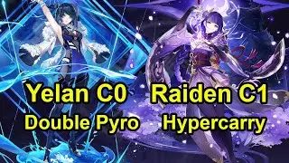 F2P friendly Yelan C0 Double Pyro & Raiden C1 Hypercarry 3.5 Spiral abyss floor 12 genshin impact
