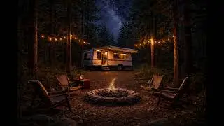 Calm Forest Night Ambience &ndash; Cozy Campsite with Fire & Gentle Wind (3 Hours, No Talking)