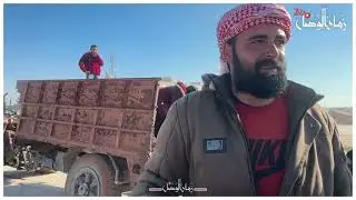 بالرغم من تلف عجلة عربته لكنه تابع الطريق مع أسرته هرباً من ميليشيا قسد #دير_حافر
