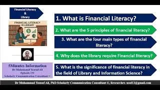 Financial Literacy Principle Types benefit & needs in Library 5Minutes Information Ch Ep. 151 Yousuf