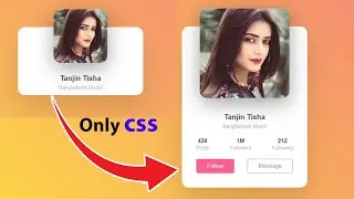 Animated Profile Card Design using only Html & CSS | Profile Card CSS Hover Effects