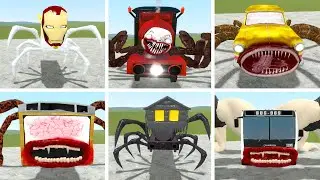 Choo-Choo Charles Iron Man vs CURSED Train Thomas with Triple Head vs Cursed Car Eater | Garry's Mod