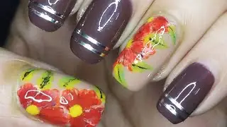 Fall inspired nail art | Easy nail art design 2021 | nail art design for beginners.