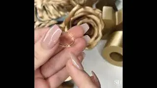 W0517 18kt Yellow Gold Slim Beaded Band SH Jewellery