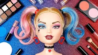 Satisfying ASMR Skincare & Makeup on Harley Quinn Doll 🃏 Relaxing ASMR (No Talking)