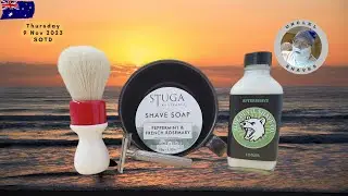 Aussie SOTD s263 || Stuga - Peppermint&French Rosemary  | TroyCraft &ldquo;Double.D&rdquo; | Fat Handle Tech