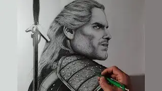The Witcher Speed Drawing - Henry Cavill as Geralt of Rivia - Drawbolique
