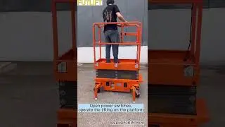 Small Man Lift 3 9m Mini Scissor Lift Operation#machinery#manlift#constructionequipment #aeriallift