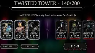 Boss Match 140 Twisted Fatal Tower + Reward. MK Mobile. 131-145