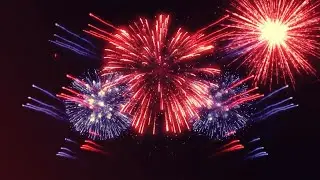 4K Shockwave New Year Fireworks Particles Explosion in Black Screen Background Animation