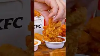 Crispy KFC Chicken 🐔🔥 | Satisfying Dip & Crunch 😍 #kfc #asmr #mukbang