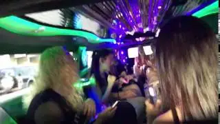 Cool teen limo party in the pink Hummer X Limousine