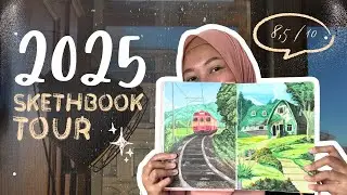 My 2025 Gouache Sketchbook Tour + Rating My Art