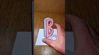 Amazing 3D Letter (B) Real Illusion On Paper😲🔥 #3dart #3ddrawing #drawingtutorial #drawing #art #fyp